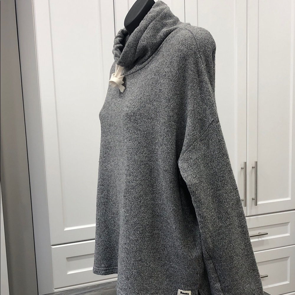 🦫Roots Women’s Cowl Neck Sweater – Heather Gray/Salt & Pepper – Size Medium - Picture 5 of 10